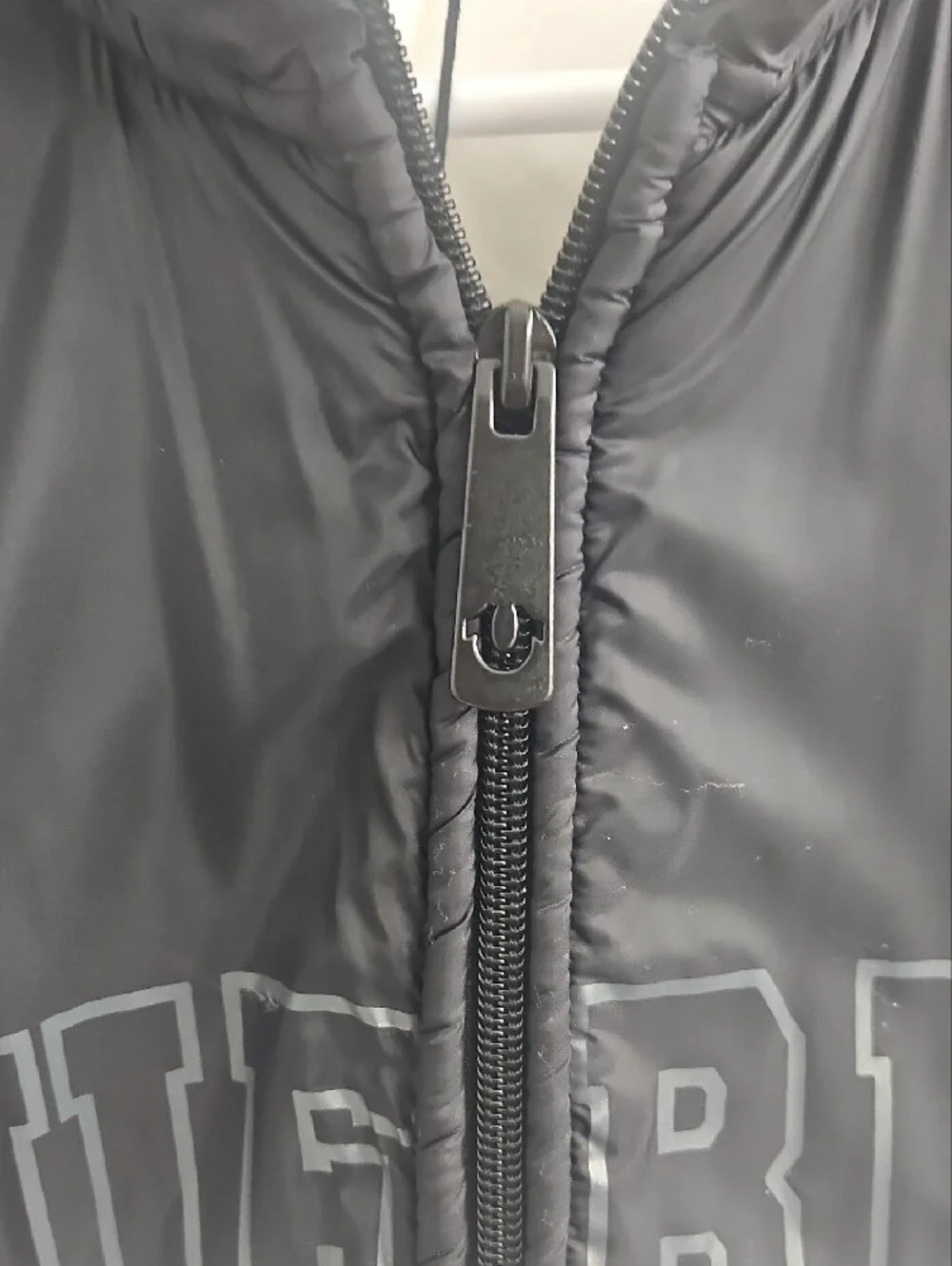 True Religion Black and White Sherpa Zip-Up Jacket